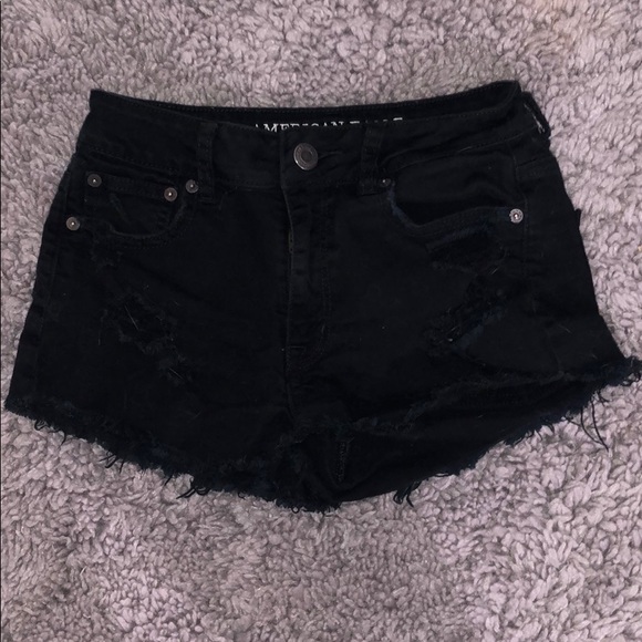 american eagle black jean shorts (sold on curtsy) - Picture 1 of 3